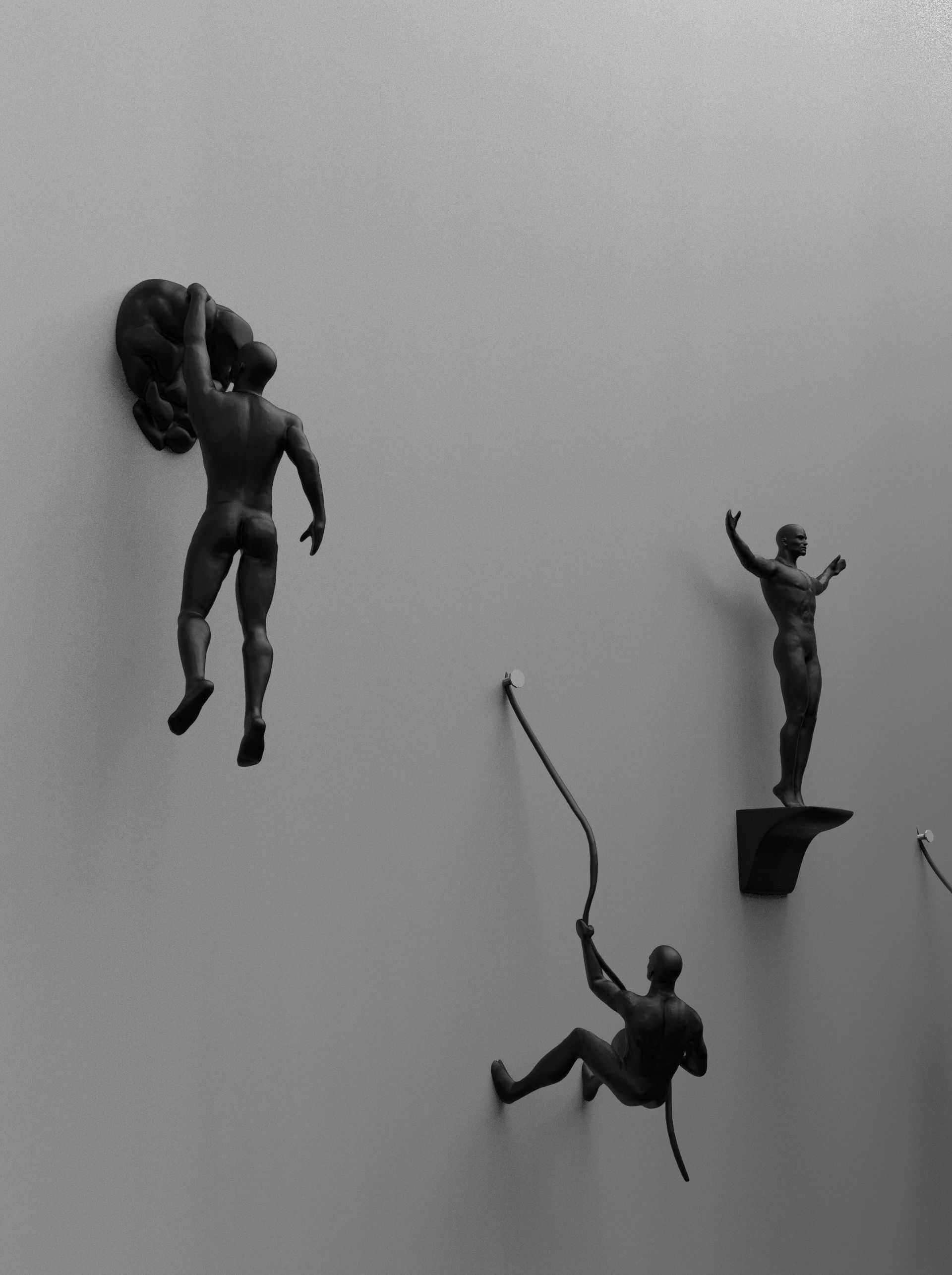 Wall Decor Set of 6 Sculptures 3D print model_2