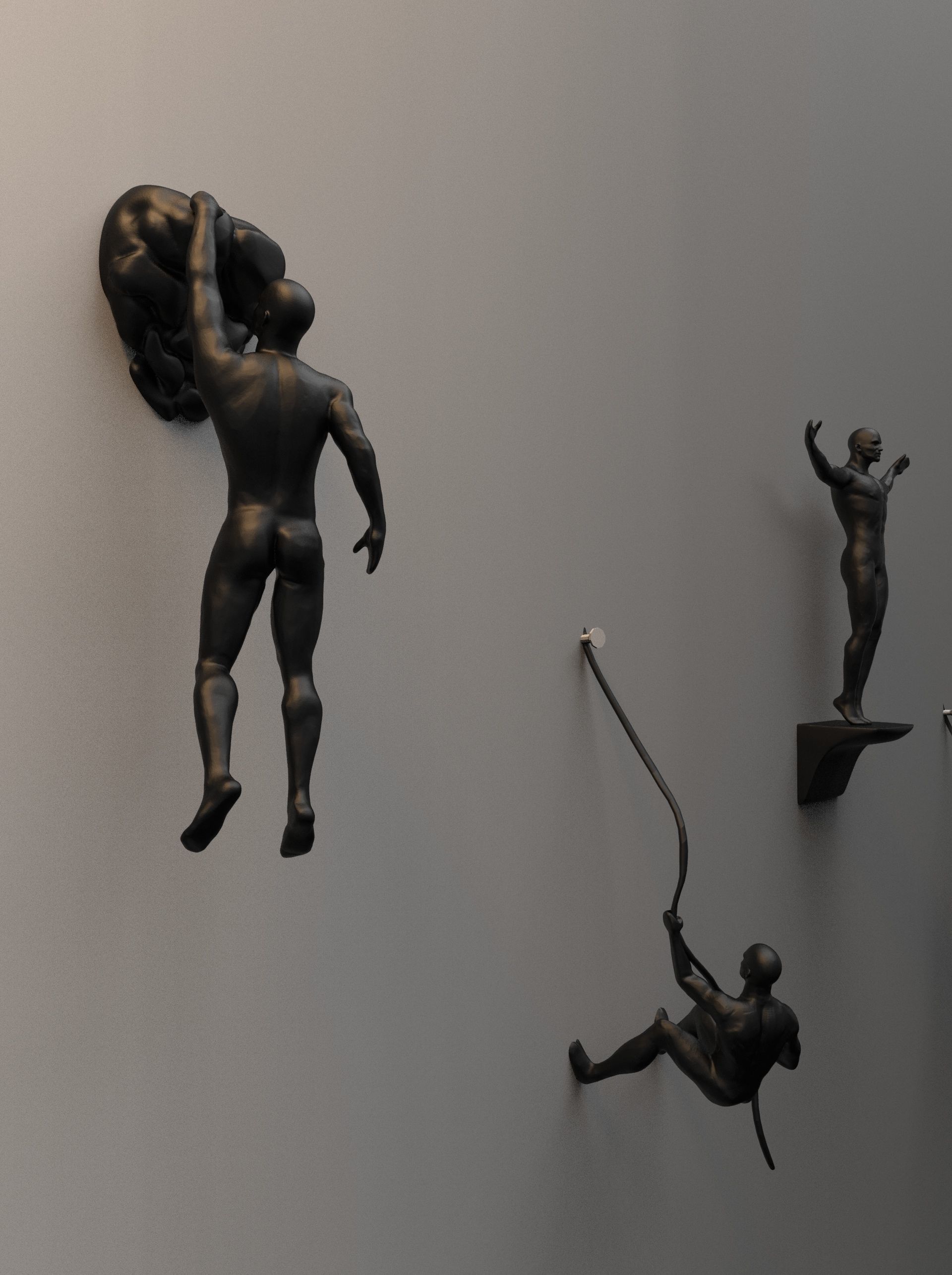 Wall Decor Set of 6 Sculptures 3D print model_5