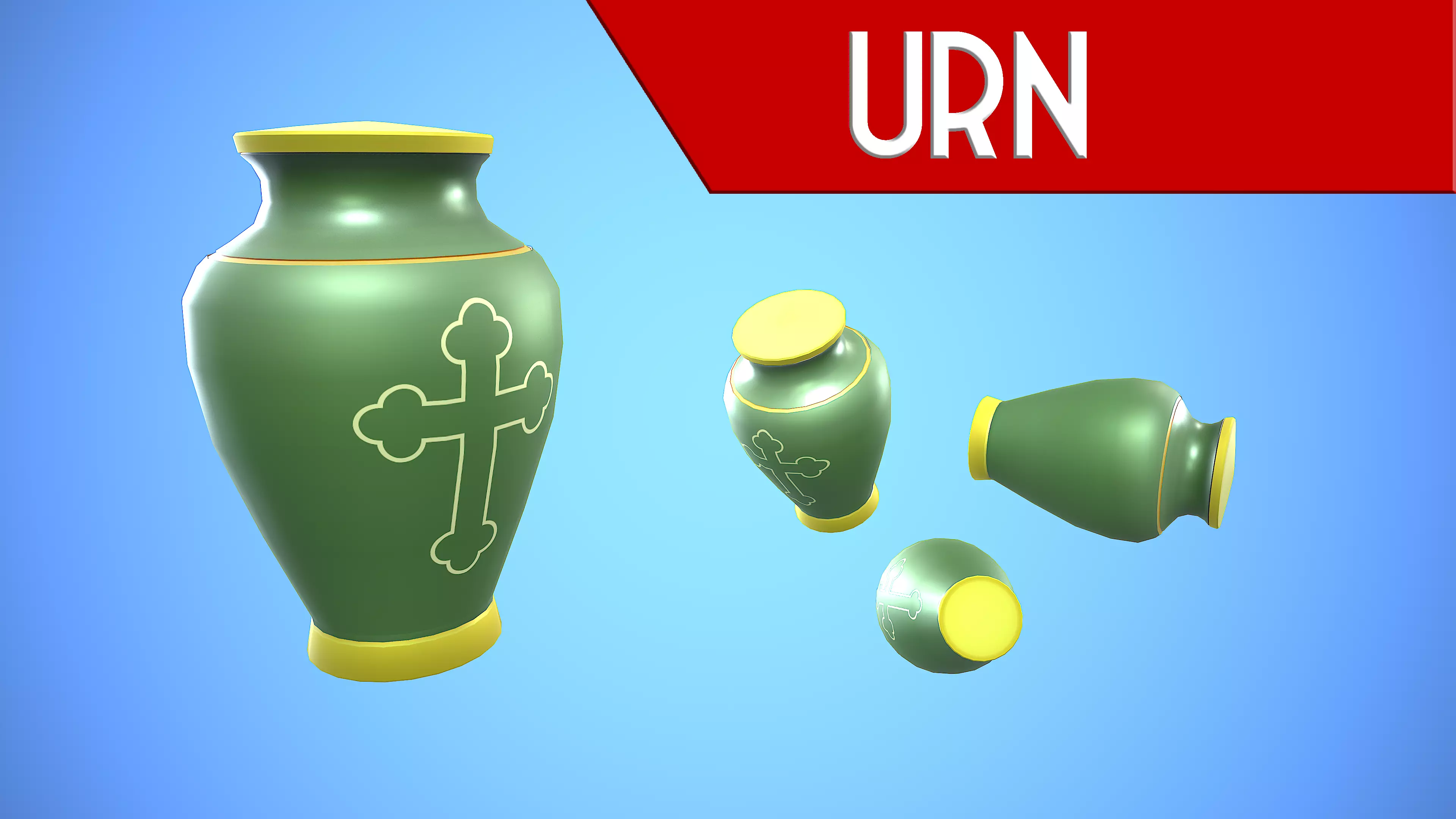 URN CARTOON STYLIZED Low-poly 3D model