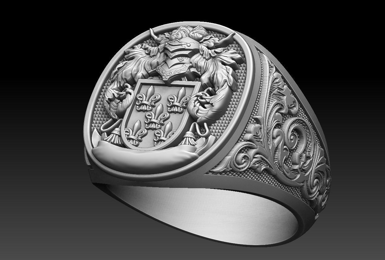 Coat of Arms Family Ring 3D print model_18