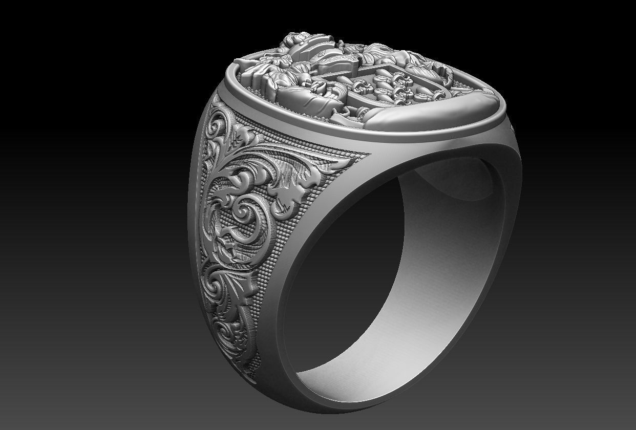 Coat of Arms Family Ring 3D print model_11