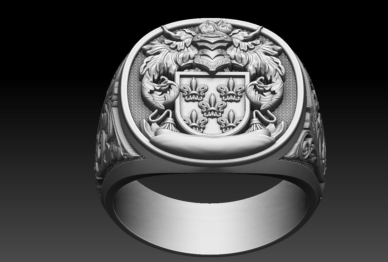 Coat of Arms Family Ring 3D print model_15