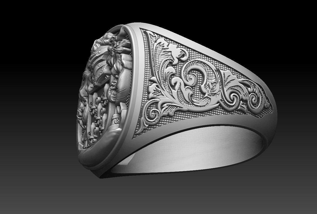 Coat of Arms Family Ring 3D print model_24