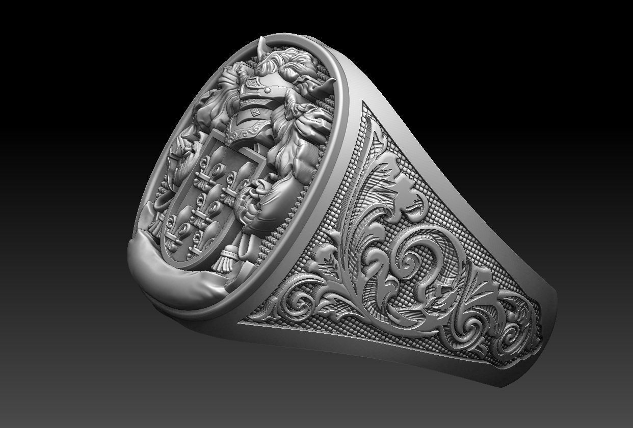 Coat of Arms Family Ring 3D print model_19