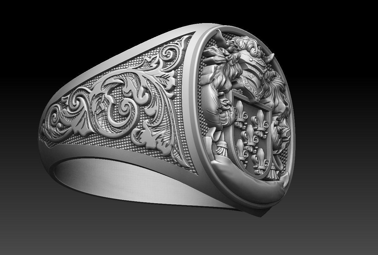 Coat of Arms Family Ring 3D print model_20