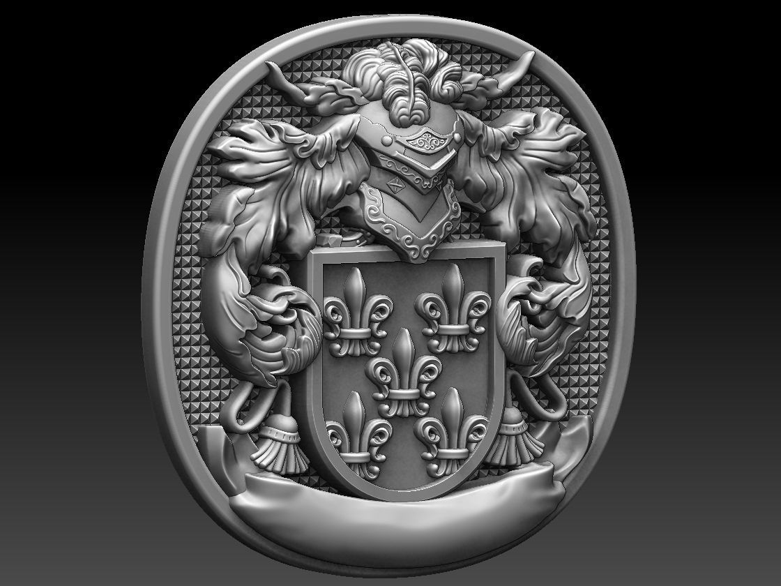Coat of Arms Family Ring 3D print model_5