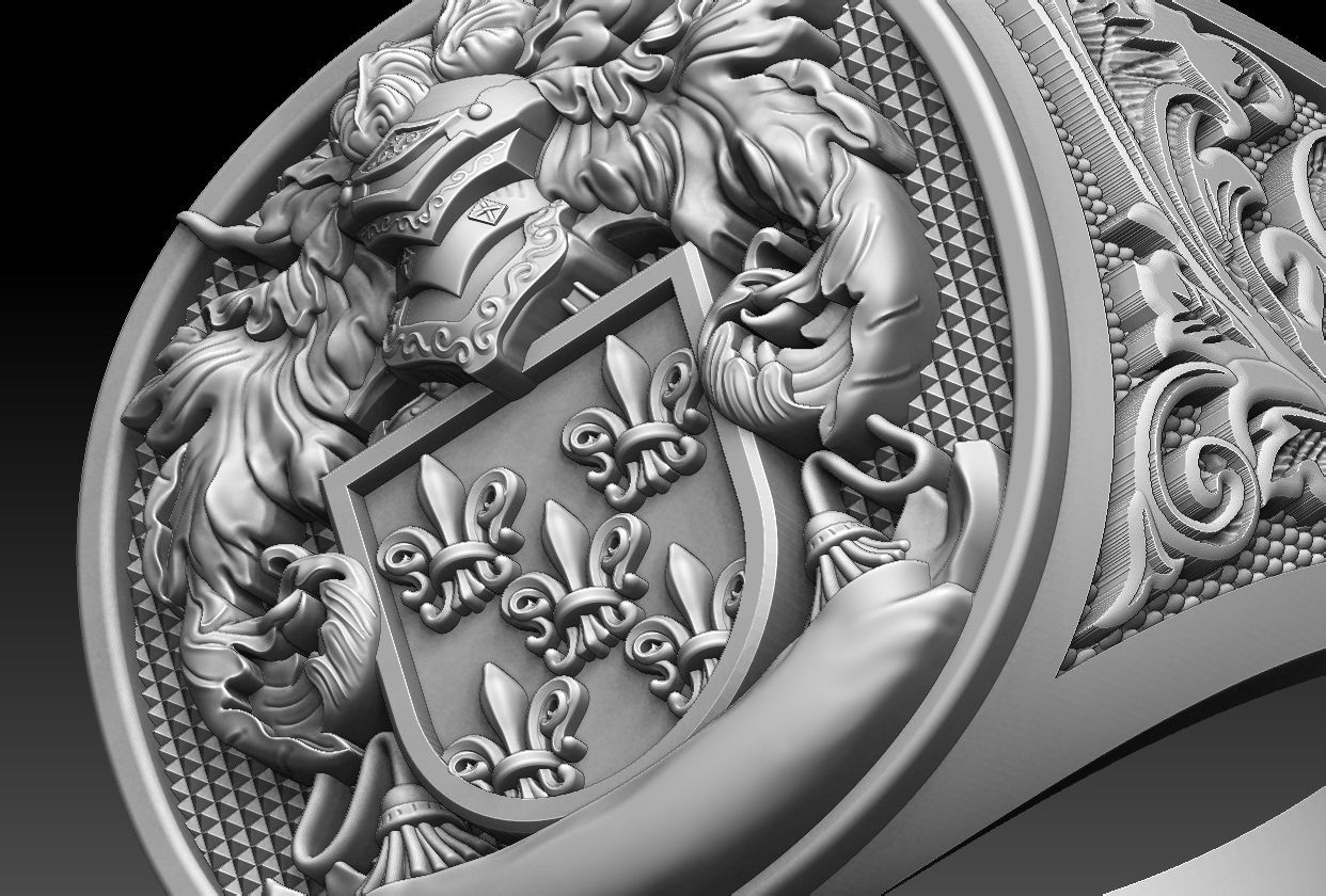 Coat of Arms Family Ring 3D print model_17