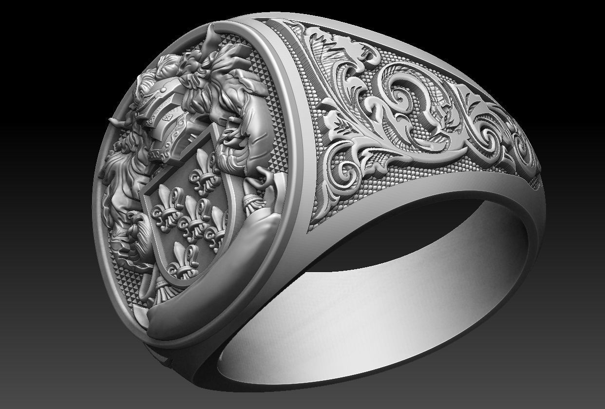 Coat of Arms Family Ring 3D print model_6