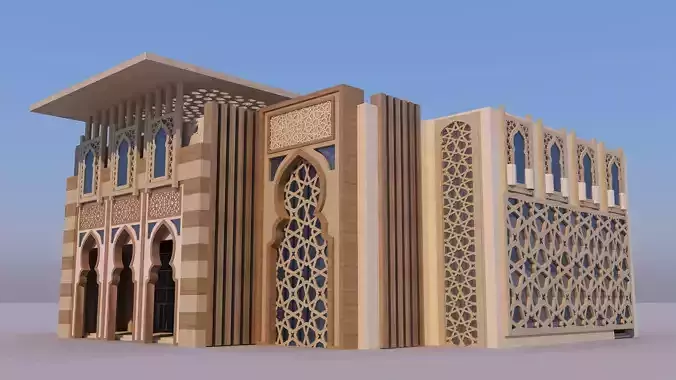 0164 - Islamic Facade Building 3D model