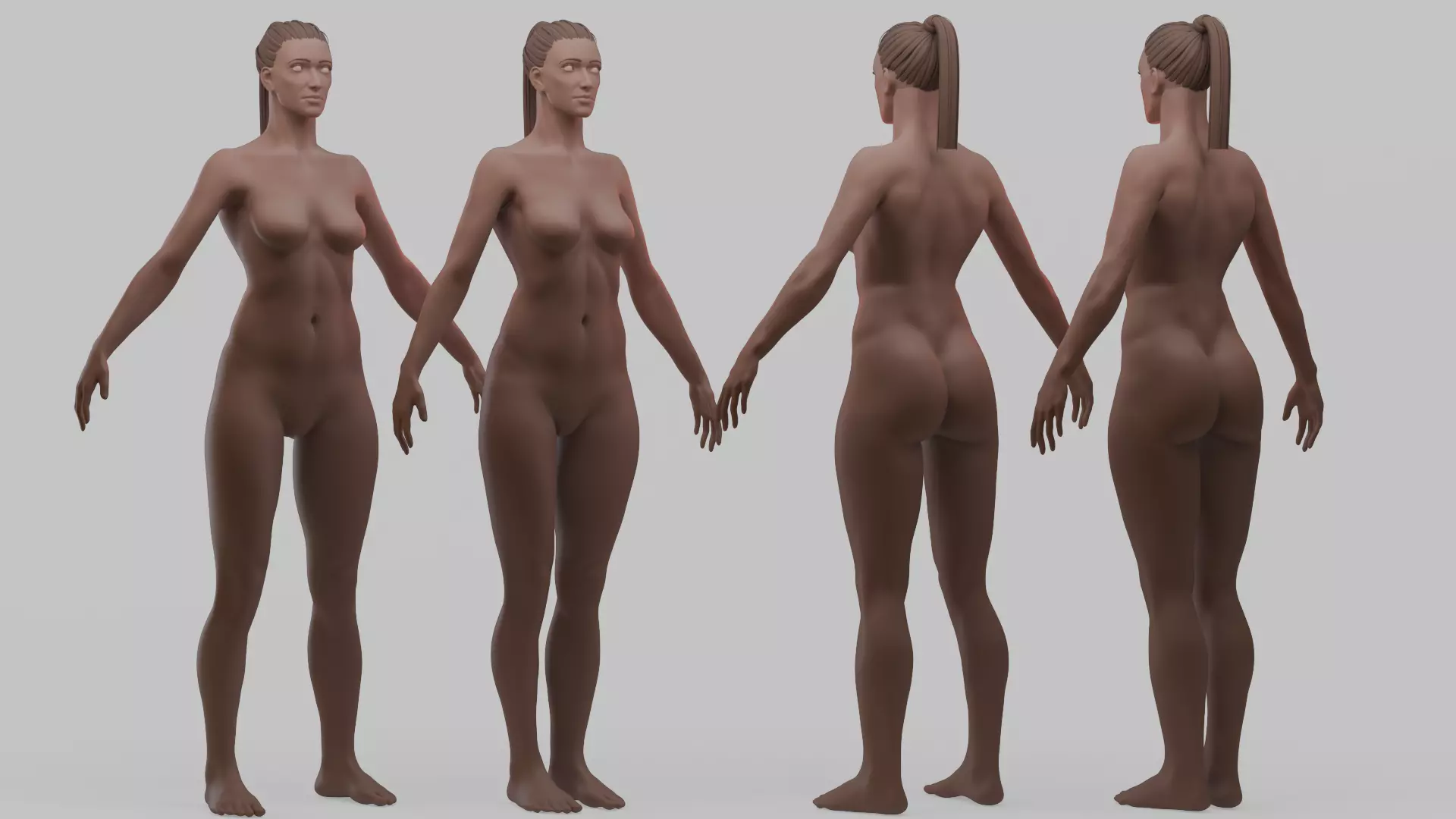 Basemesh Female 1 2 3D model_0