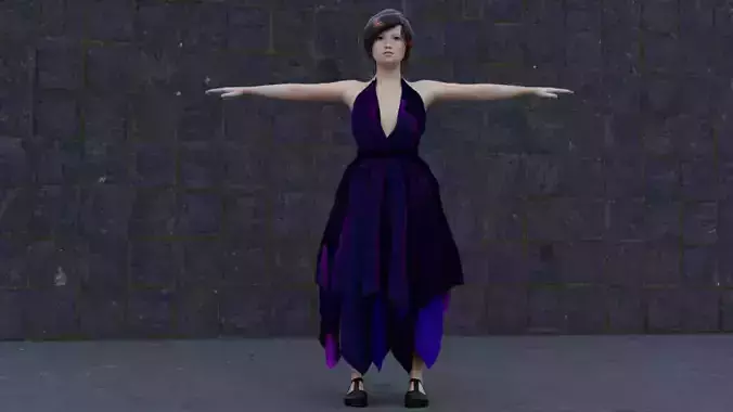 The female model is rigged with high quality Low-poly 3D model The female model is rigged with high quality Low-poly 3D model