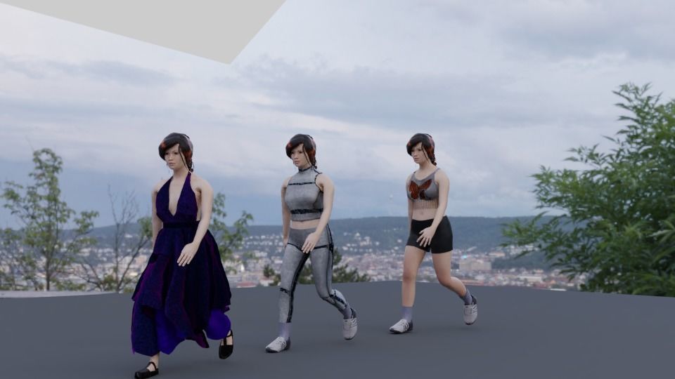 The female model is rigged with high quality Low-poly 3D model_1