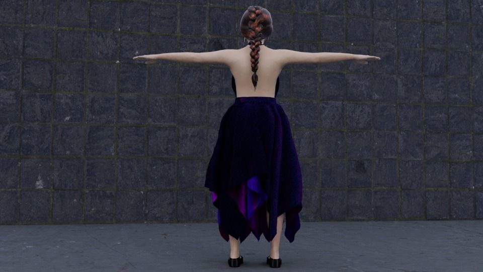 The female model is rigged with high quality Low-poly 3D model_4