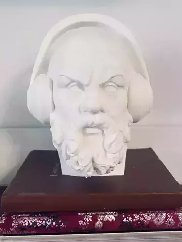 Socrates Sculpture with Headphones