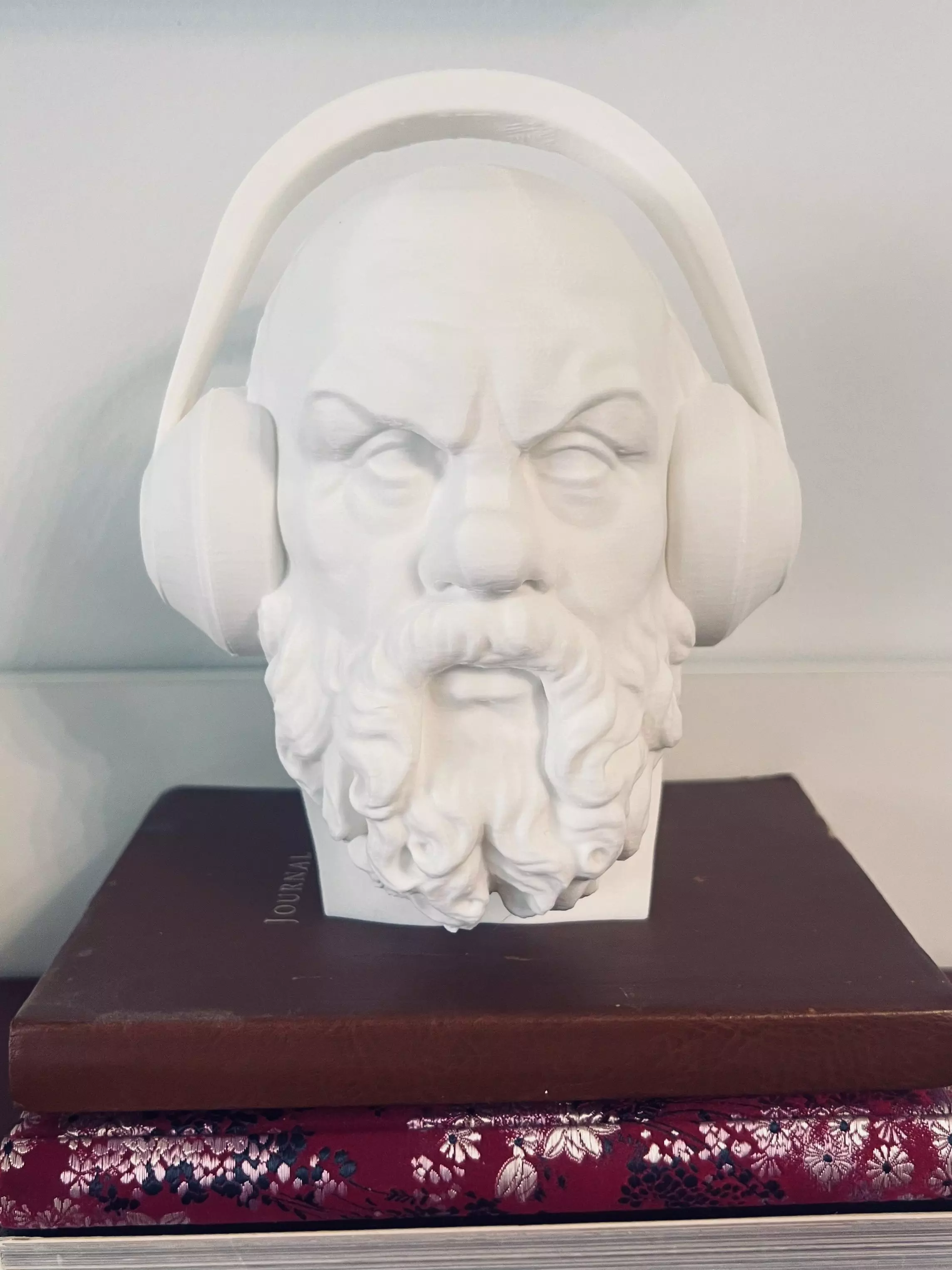 Socrates Sculpture with Headphones 3D print model_0