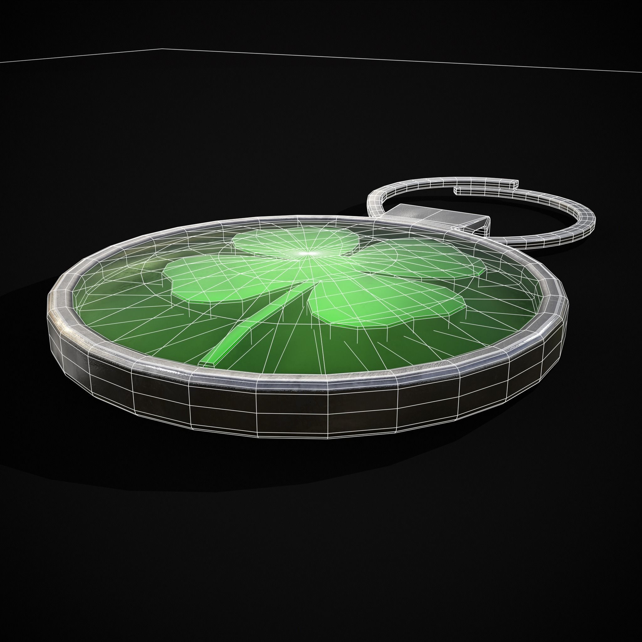 Clover Key Ring Low-poly 3D model_20