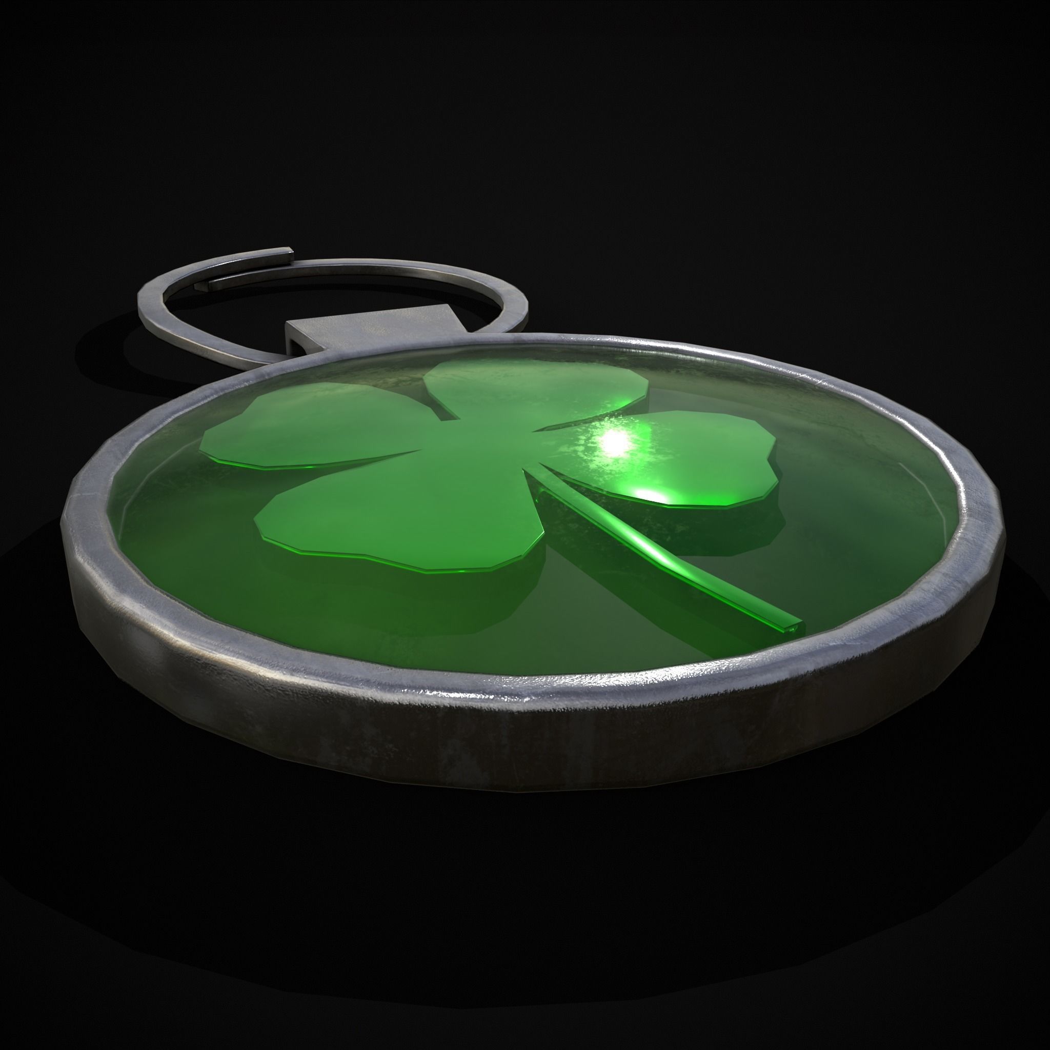 Clover Key Ring Low-poly 3D model_35