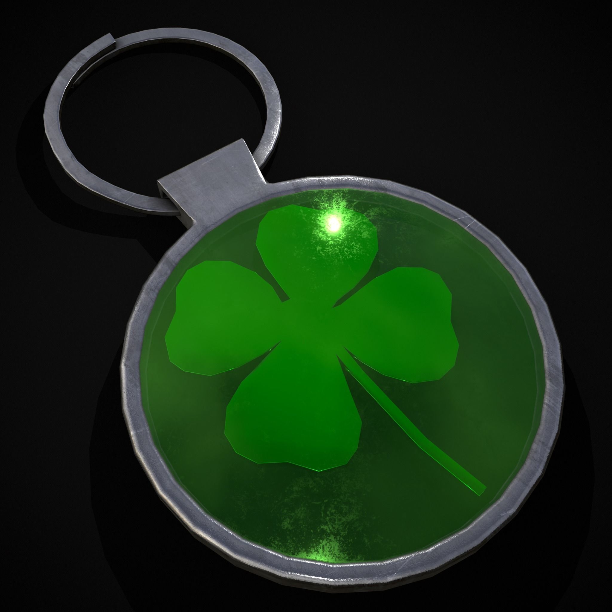 Clover Key Ring Low-poly 3D model_39
