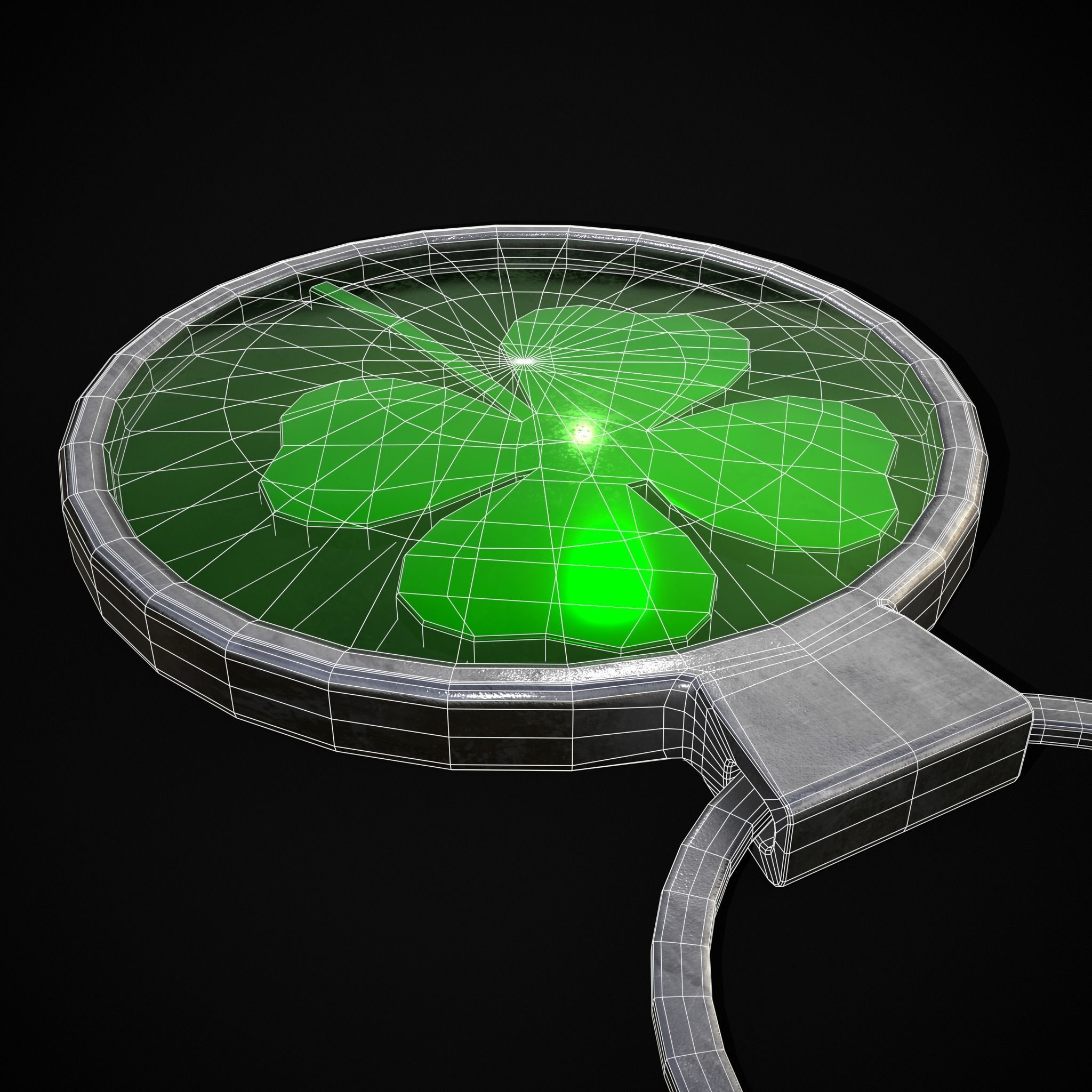 Clover Key Ring Low-poly 3D model_6