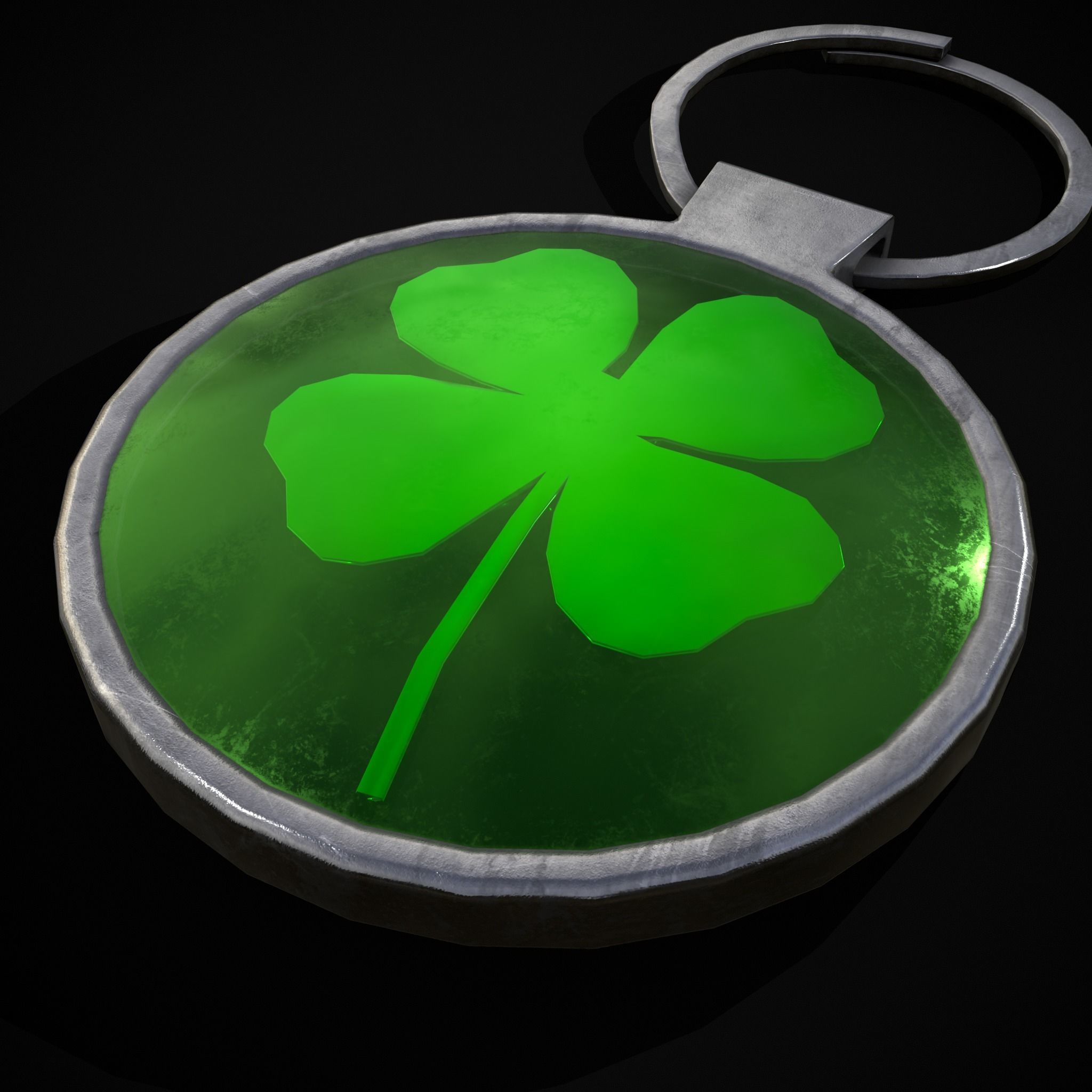 Clover Key Ring Low-poly 3D model_33