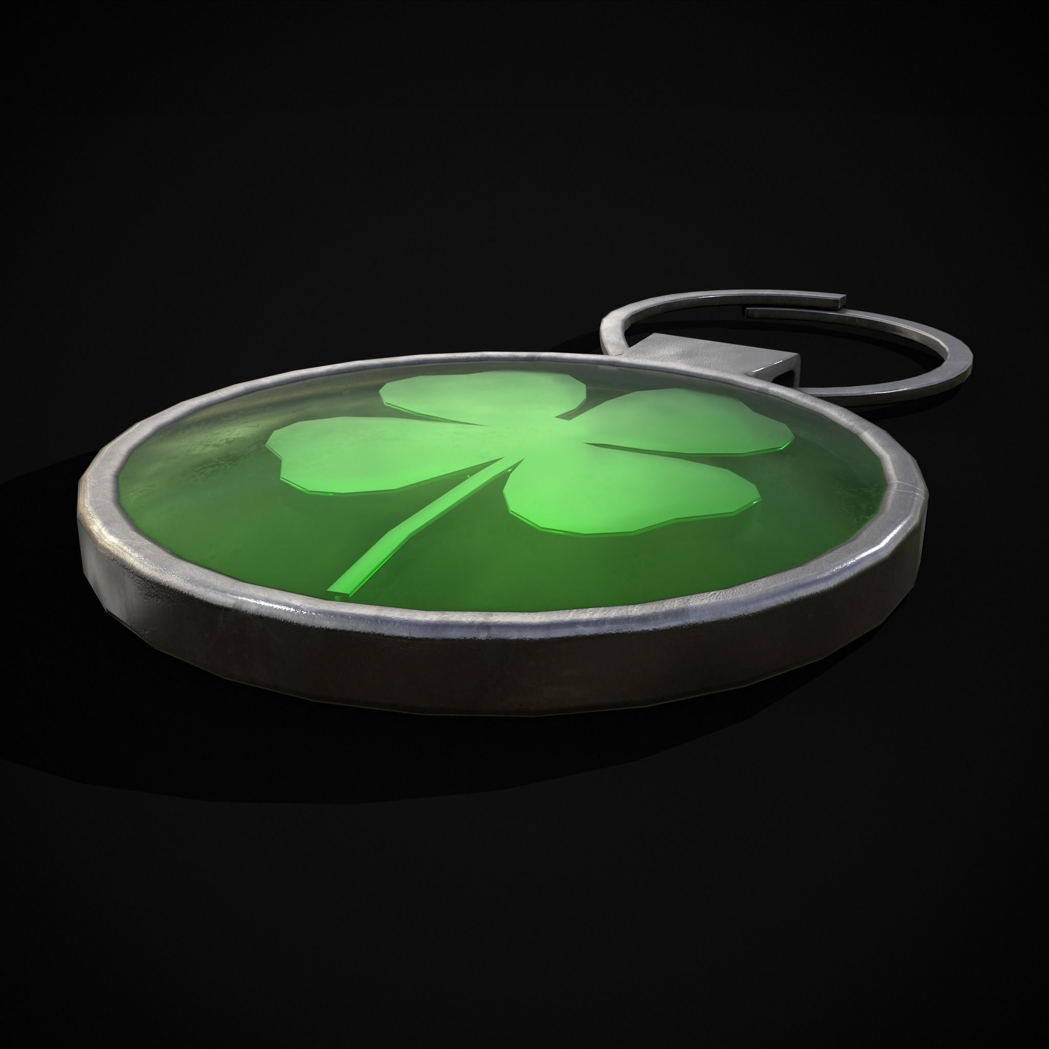 Clover Key Ring Low-poly 3D model_19
