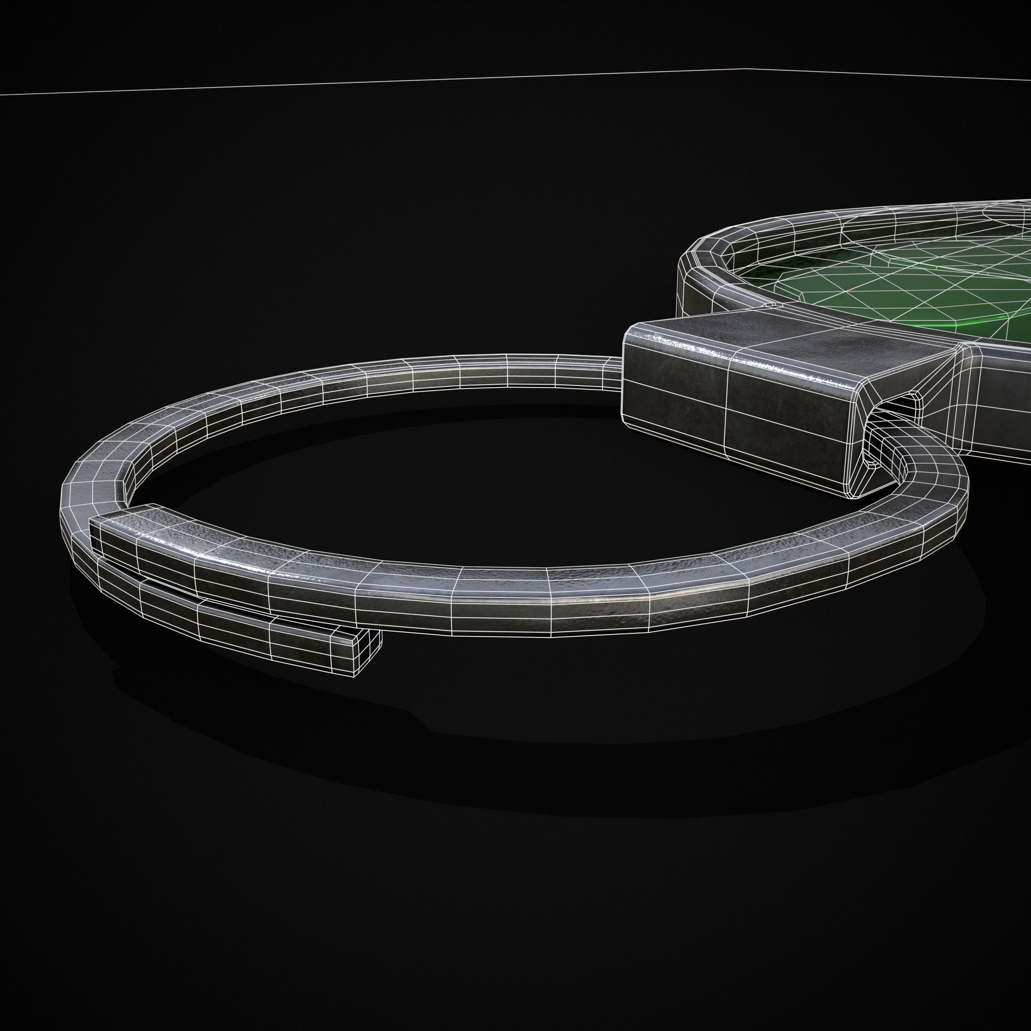 Clover Key Ring Low-poly 3D model_28