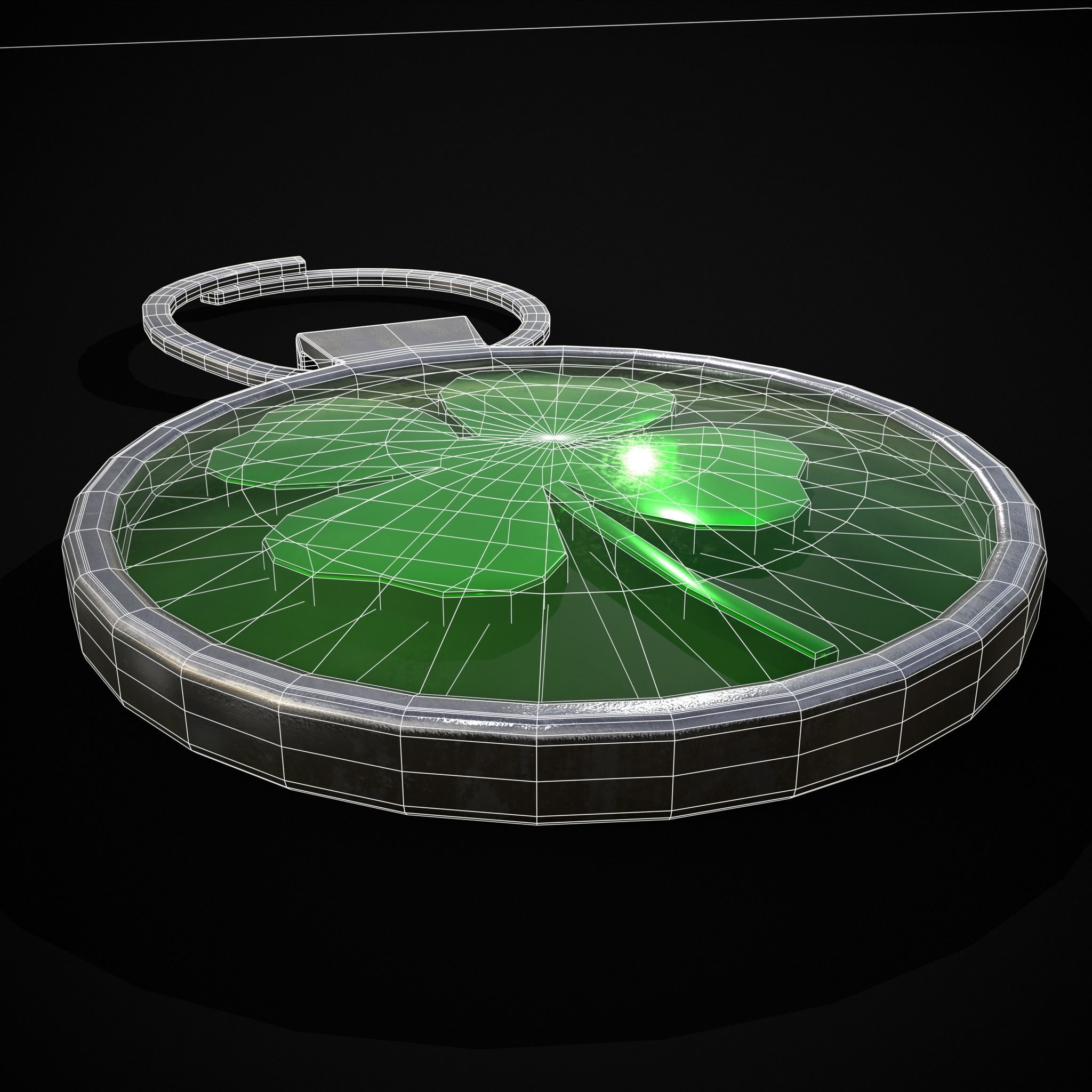Clover Key Ring Low-poly 3D model_36