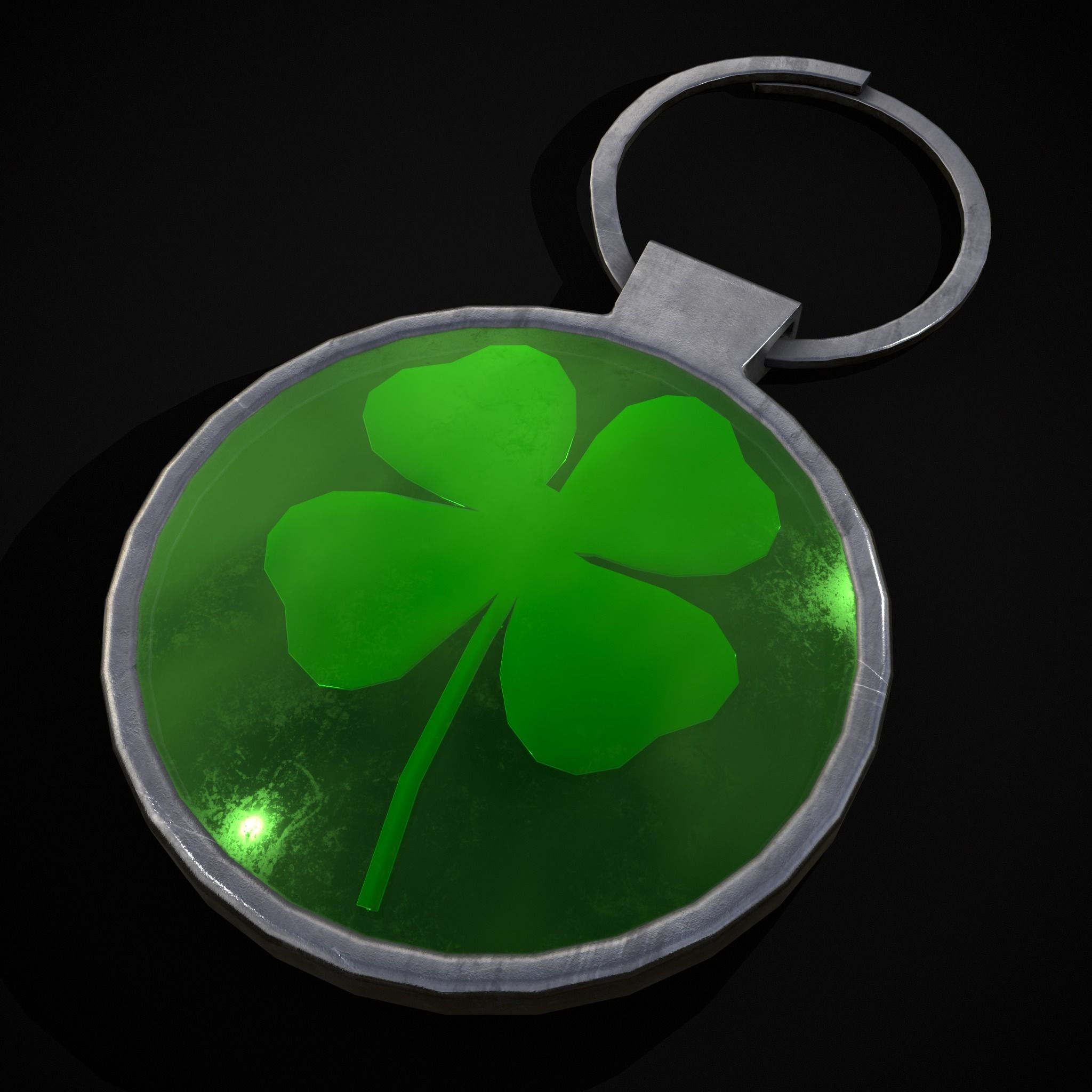 Clover Key Ring Low-poly 3D model_23
