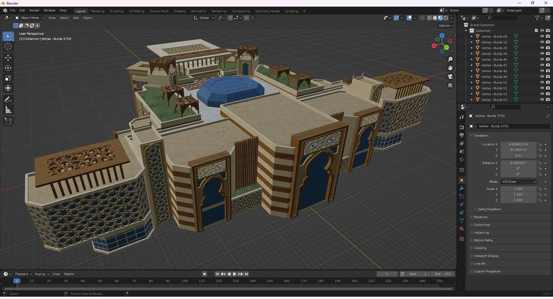 0165 - Islamic Facade Building 3D model_27