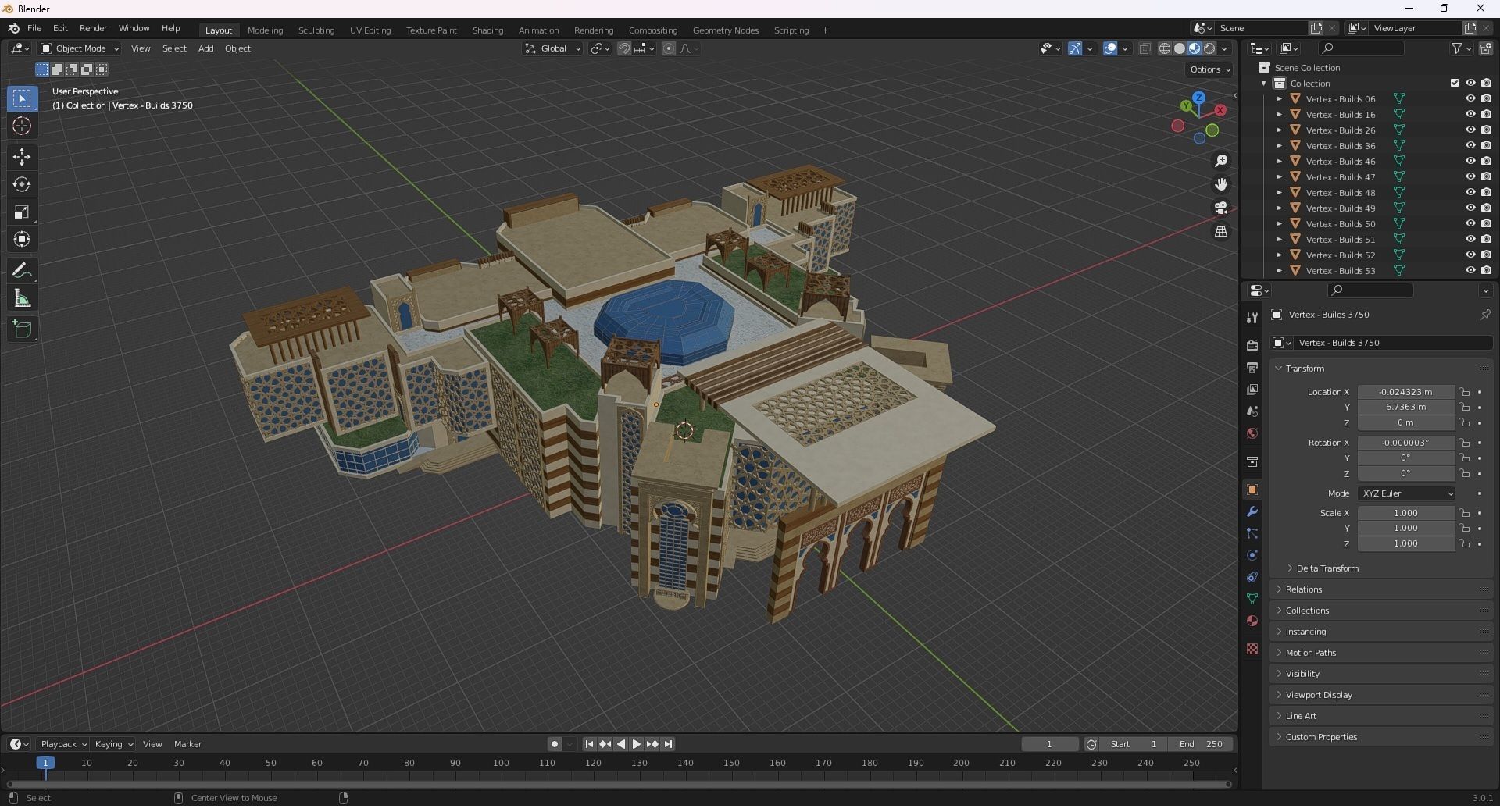 0165 - Islamic Facade Building 3D model_26
