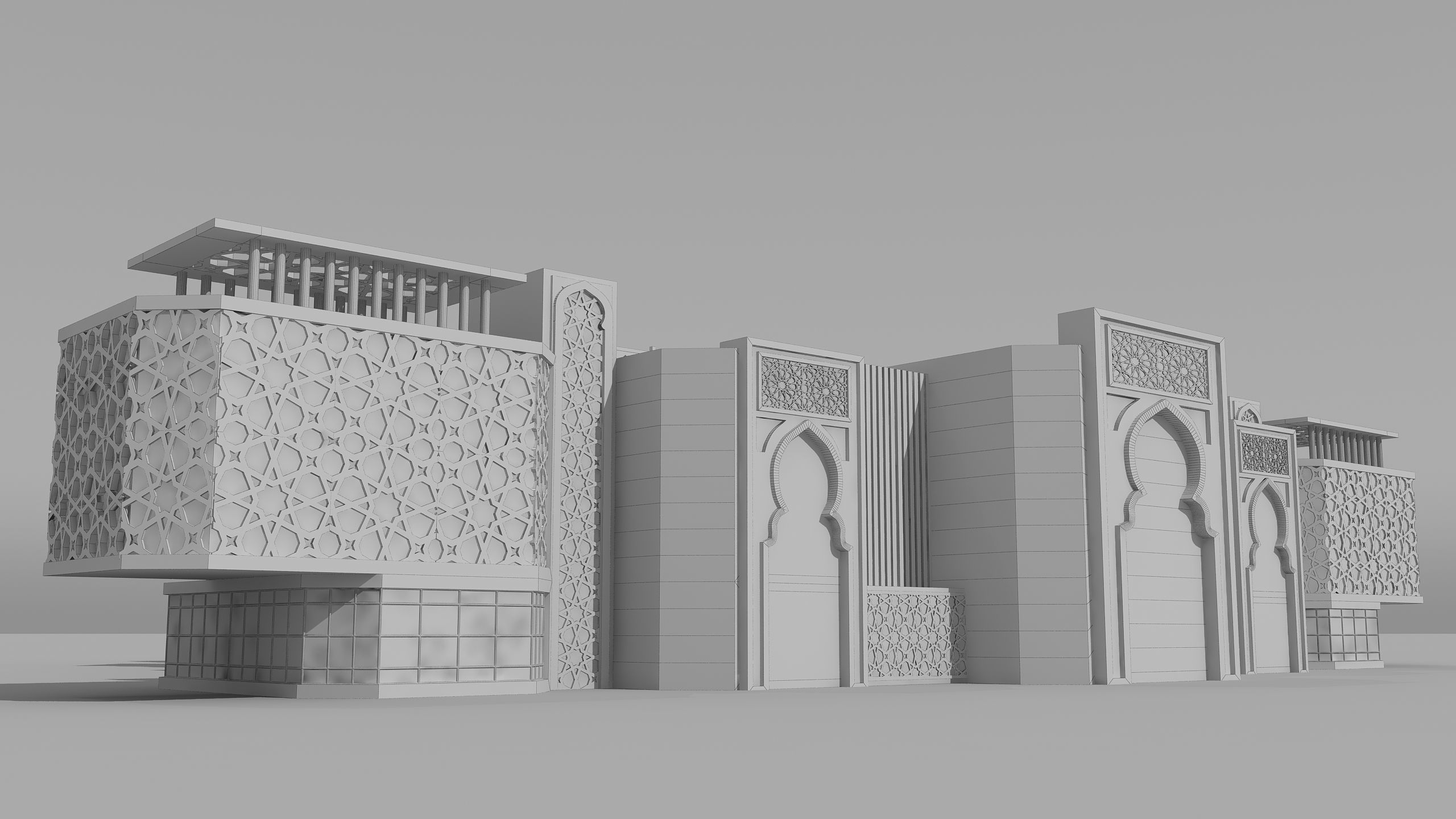 0165 - Islamic Facade Building 3D model_17