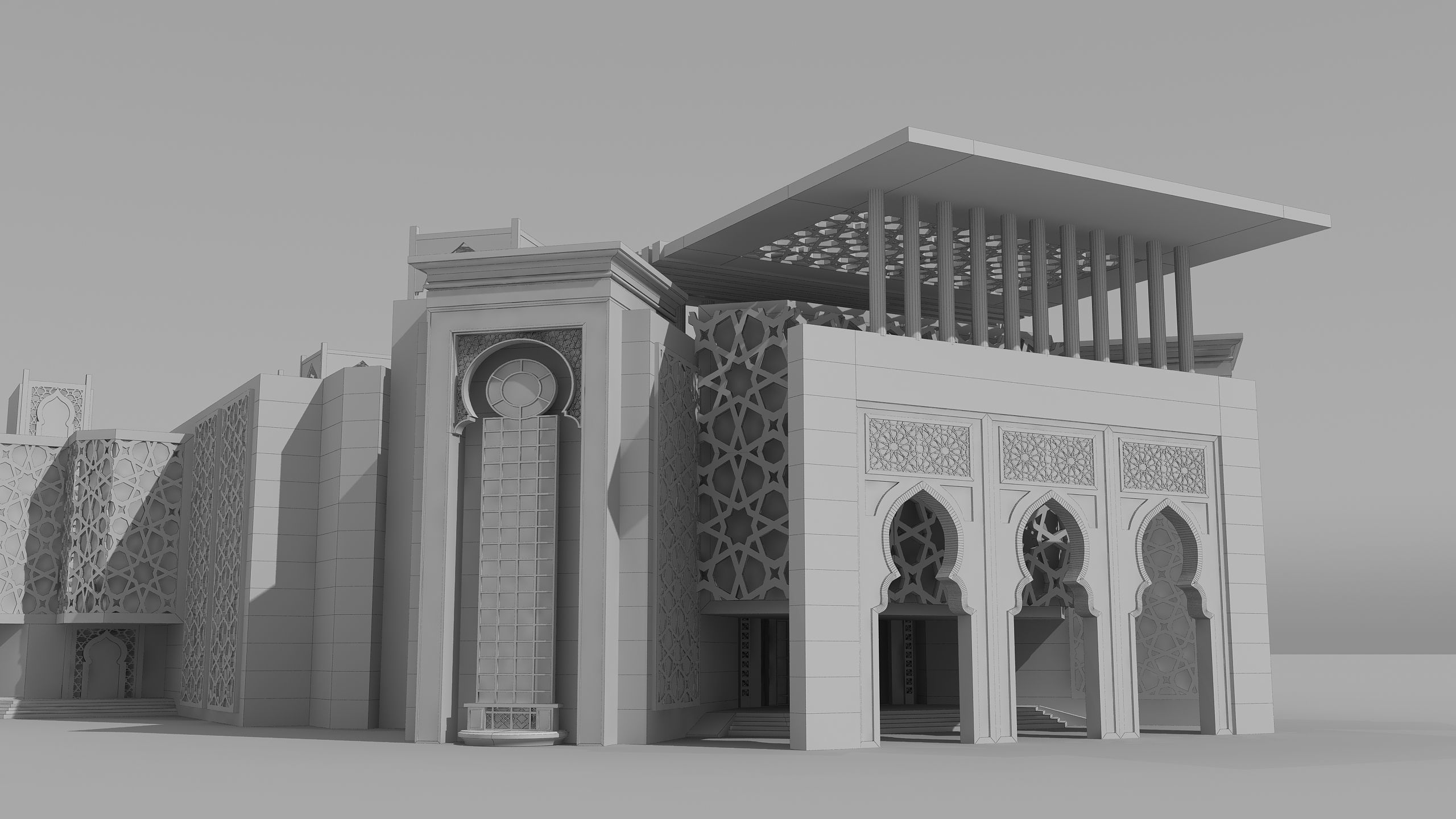 0165 - Islamic Facade Building 3D model_15