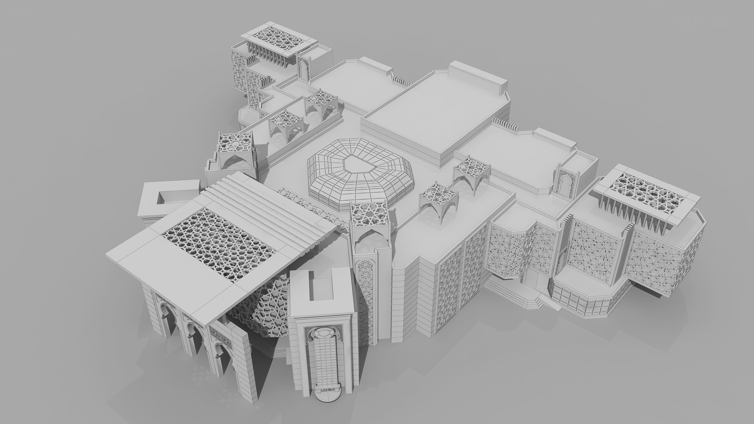 0165 - Islamic Facade Building 3D model_12