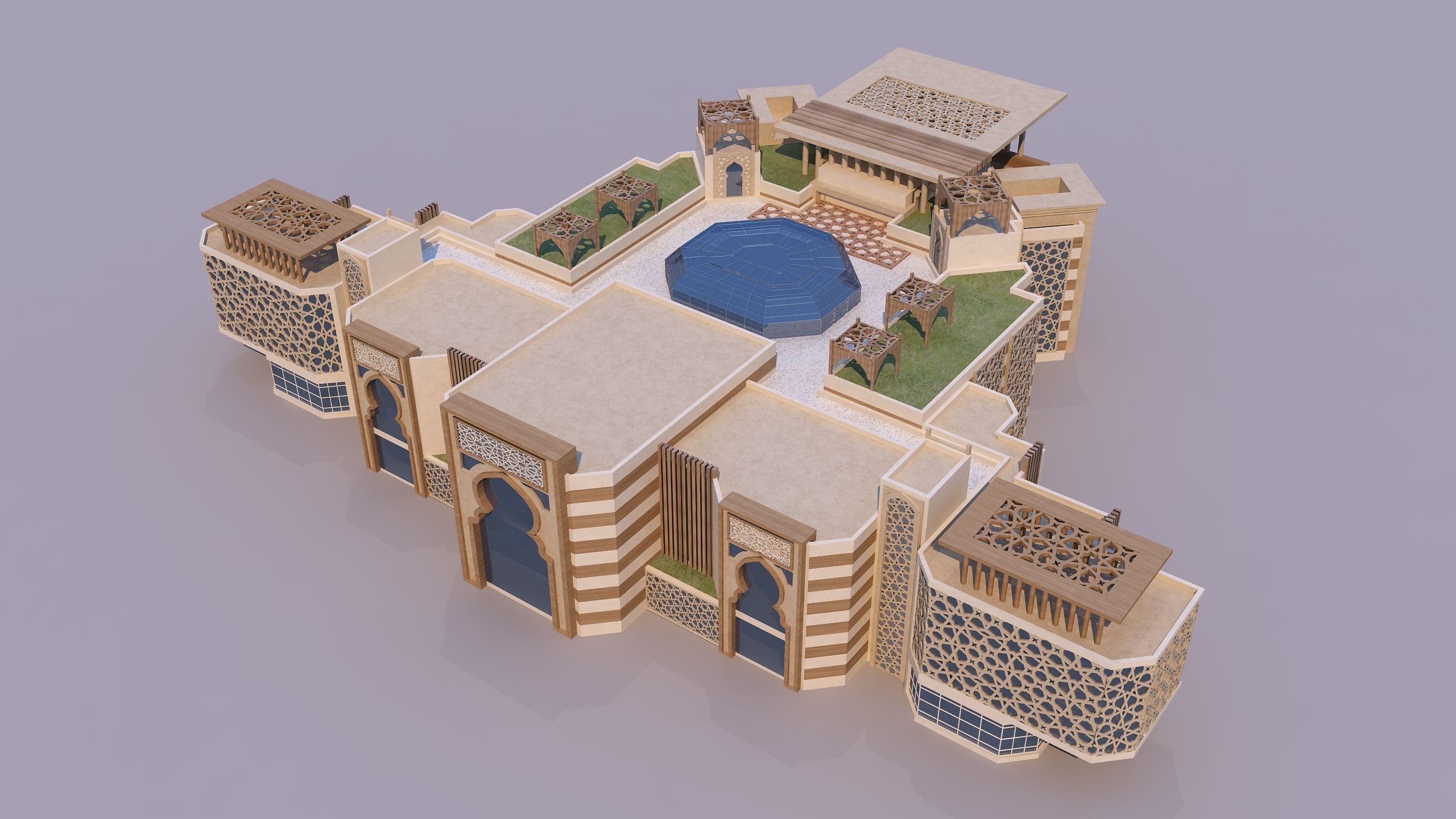 0165 - Islamic Facade Building 3D model_3