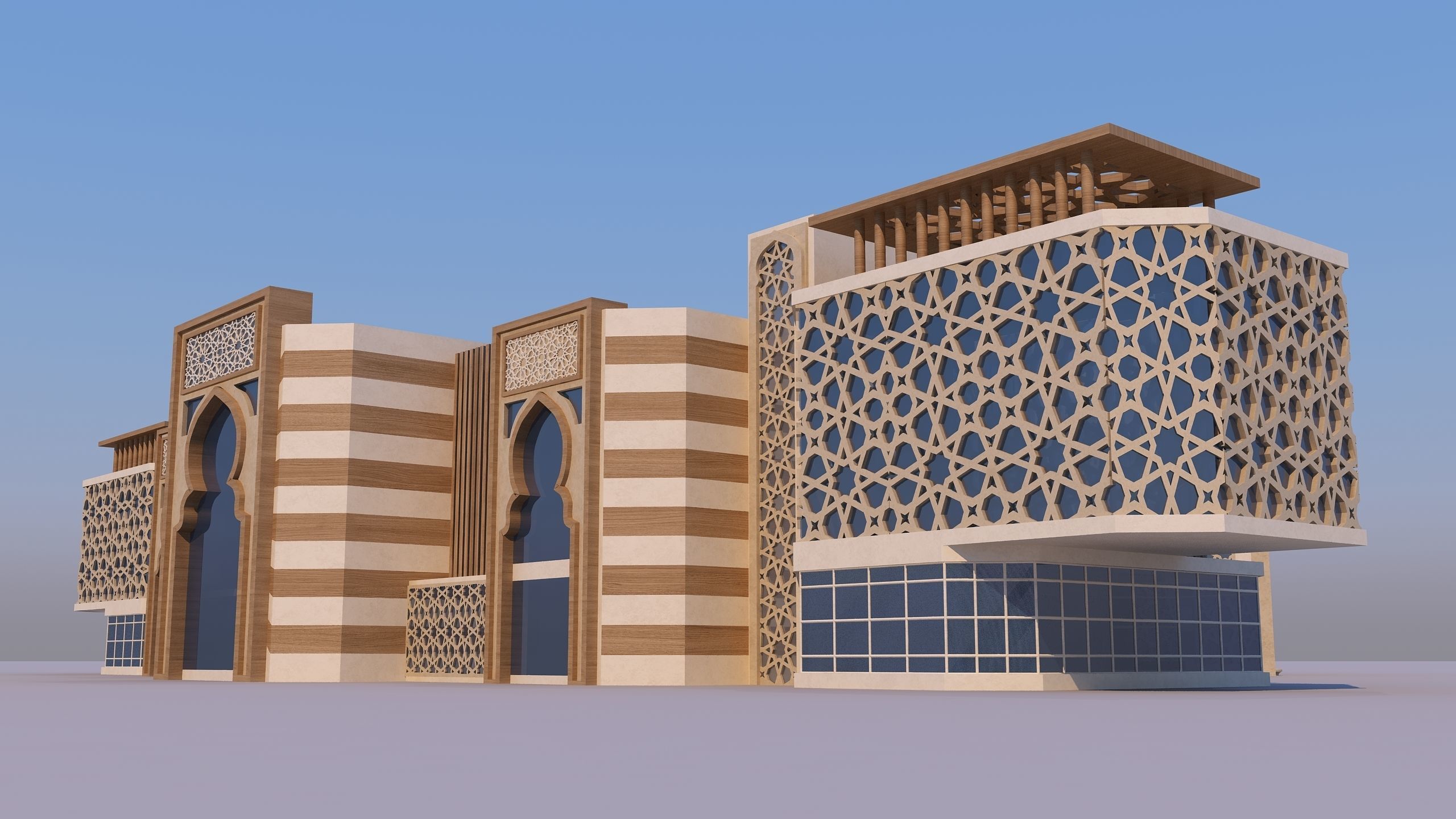 0165 - Islamic Facade Building 3D model_7