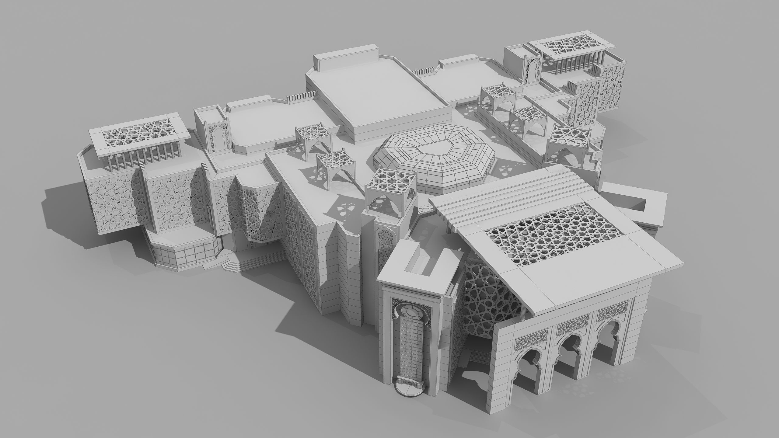 0165 - Islamic Facade Building 3D model_11