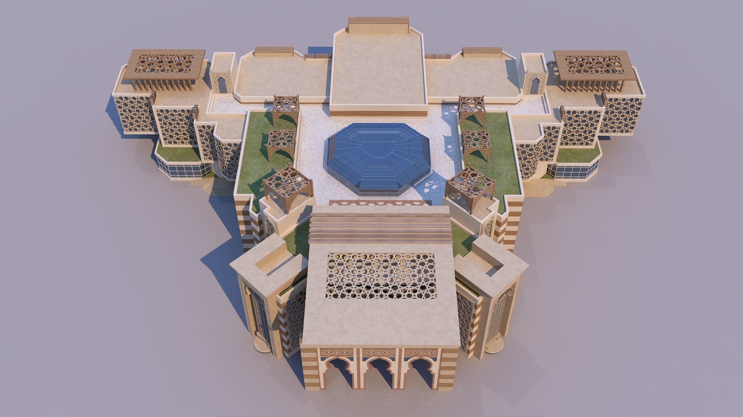 0165 - Islamic Facade Building 3D model_9