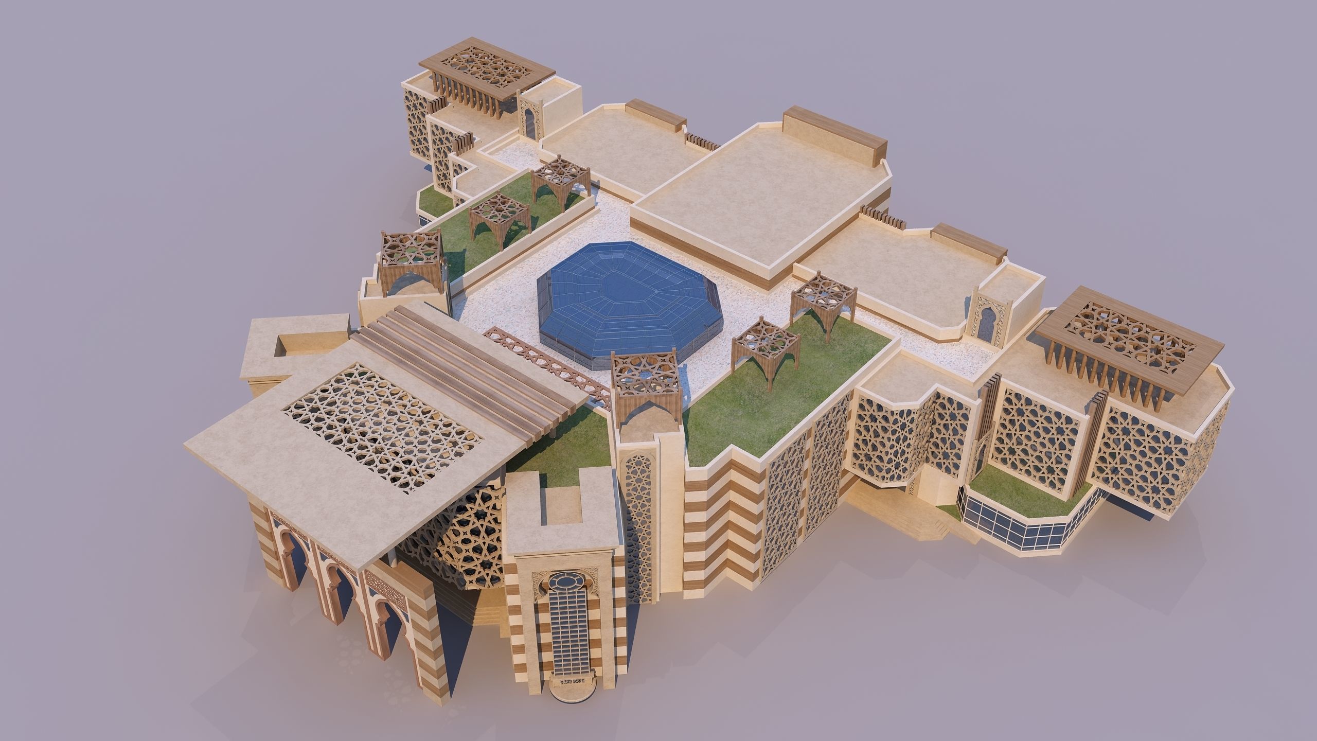 0165 - Islamic Facade Building 3D model_1