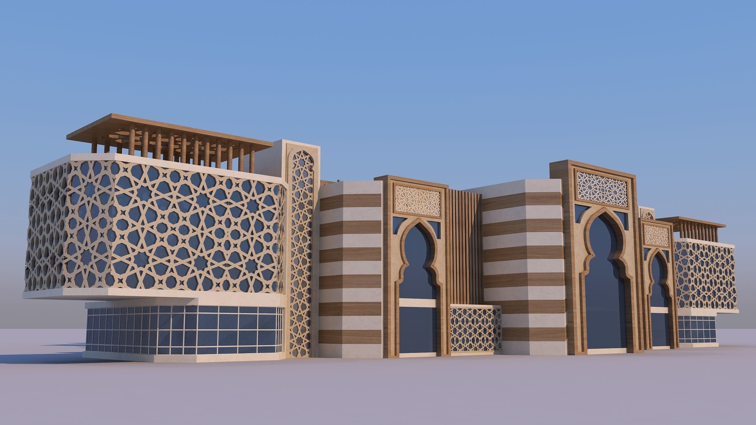 0165 - Islamic Facade Building 3D model_6