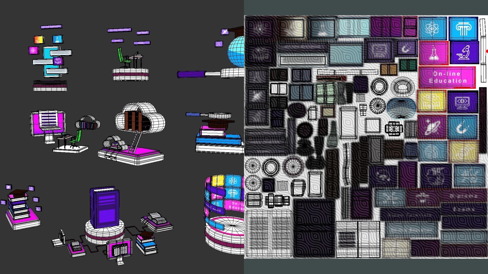 3D Button Collections9 Low-poly 3D model_7
