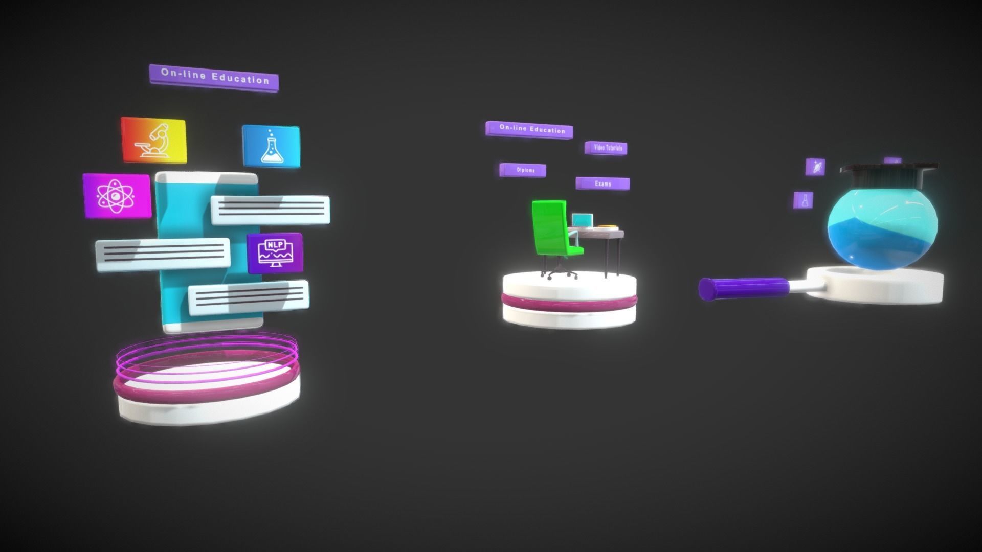 3D Button Collections9 Low-poly 3D model_8