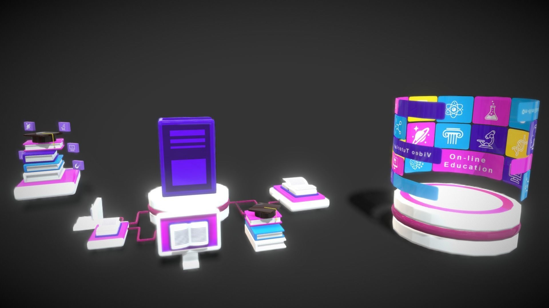 3D Button Collections9 Low-poly 3D model_10
