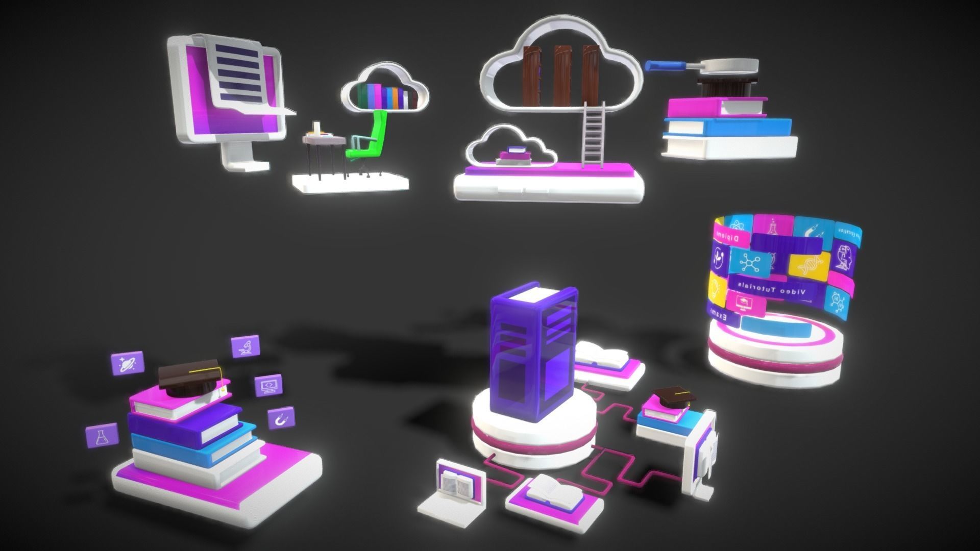 3D Button Collections9 Low-poly 3D model_2