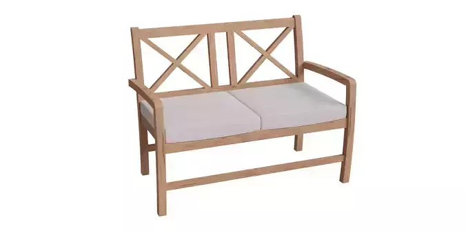 Farmhouse Brown Acacia Outdoor Loveseat