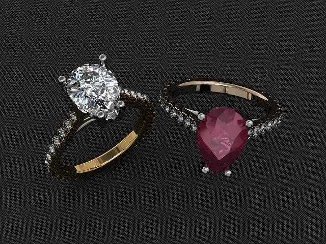 pear diamond ring 3D print model