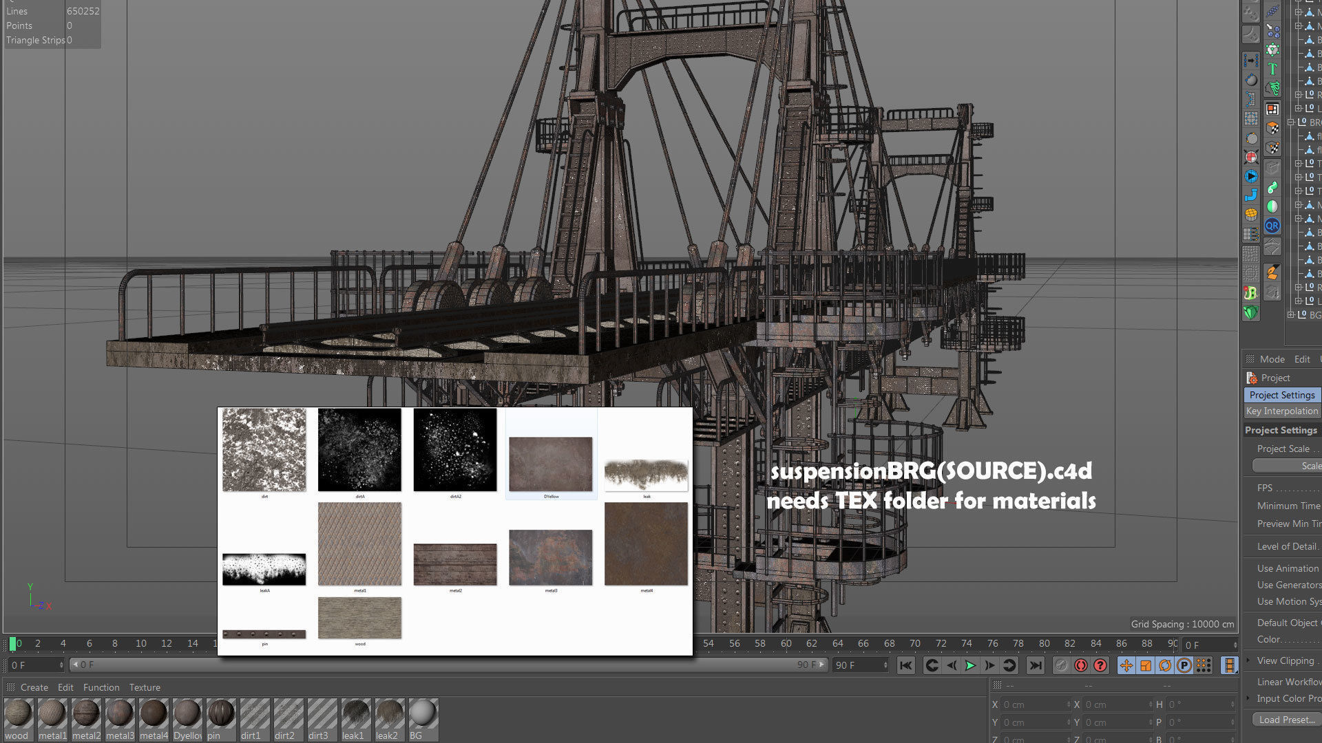 Railway Suspension Bridge 3D model_23