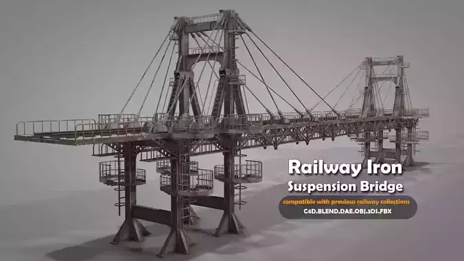 Railway Suspension Bridge 3D model