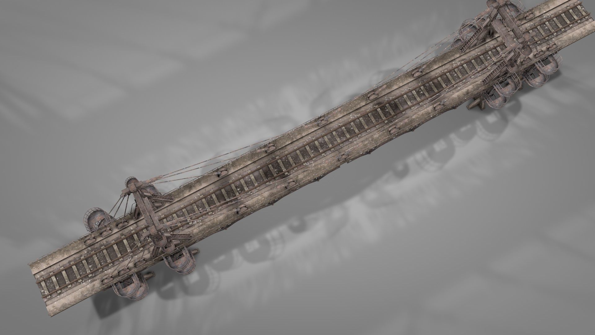 Railway Suspension Bridge 3D model_6
