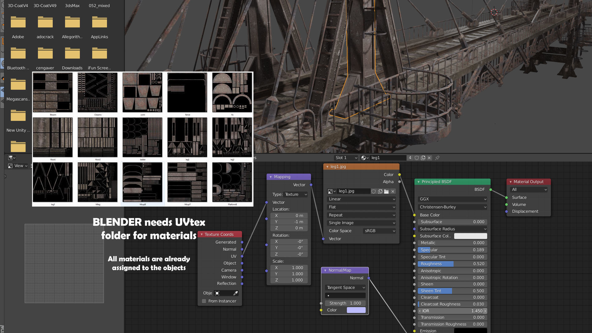Railway Suspension Bridge 3D model_25