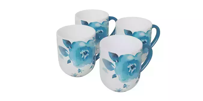 Azure Floral Mugs